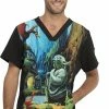 Cherokee Clearance Men's Jedi Master I Am Print Scrub Top -Cherokee Shop 1 ck tf708 printclearancesrj 650