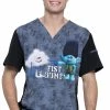 Cherokee Clearance Men's V-Neck Fist Bump Club Print Scrub Top