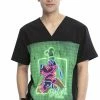 Cherokee Clearance Men's Goofy Neon Print Scrub Top
