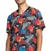Cherokee Clearance Men's Zap Print Scrub Top -Cherokee Shop 1 ck tf725 printclearancedkw 650