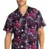 Cherokee Clearance Men's Metallic Mickey Print Scrub Top -Cherokee Shop 1 ck tf730 printclearancekei 650