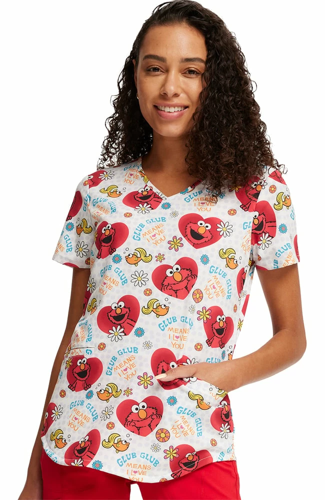 Cherokee Women's Glub Glub Print Scrub Top 3 Cherokee Women's Glub Glub Print Scrub Top