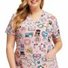 Cherokee Women's Supercute Stickers Print Scrub Top -Cherokee Shop 1 ck tf776 printhsk 650