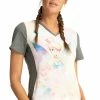 Cherokee Clearance Women's Fairy Wings Print Scrub Top -Cherokee Shop 1 ck tf782 printclearancetbf 650