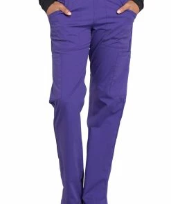 Cherokee Workwear Clearance Women's Elastic Waistband Pull On Cargo Scrub Pant