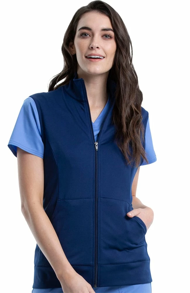 Cherokee Workwear Women's Knit Solid Scrub Vest 3 Cherokee Workwear Women's Knit Solid Scrub Vest