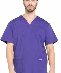 Cherokee Workwear Clearance Men's V-Neck Utility Solid Scrub Top