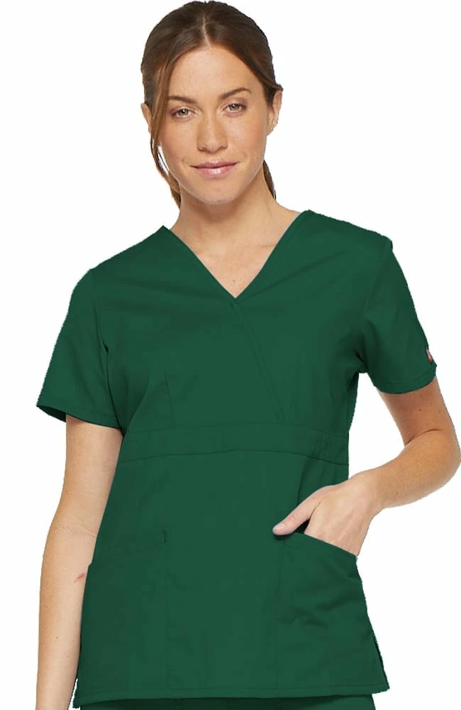 Dickies Clearance Women's Mock Wrap Solid Scrub Top 3 Dickies Clearance Women's Mock Wrap Solid Scrub Top