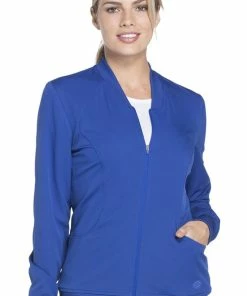Dickies Clearance Women's Zip Front Warm-Up Solid Scrub Jacket