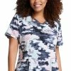 Dickies Clearance Women's Soft Side Camo Print Scrub Top -Cherokee Shop 1 di dk602 printclearancessc 650