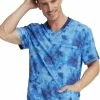Dickies Men's Tonal Tie Dye Navy Print Scrub Top