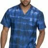 Dickies Clearance Men's Tie Dye Stripes Navy Print Scrub Top -Cherokee Shop 1 di dk613 printclearancetyn 650