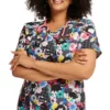 Dickies Women's V-Neck Furever Floral Print Scrub Top 2 Dickies Women's V-Neck Furever Floral Print Scrub Top -Cherokee Shop 1 di dk616 printfvf 650