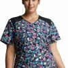 Dickies Clearance Women's Confetti Pop Print Scrub Top -Cherokee Shop 1 di dk622 printclearancecfp 650