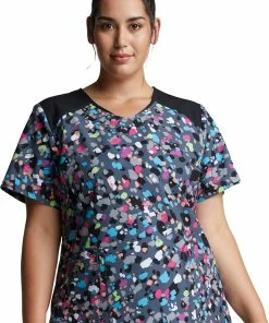 Dickies Clearance Women's Confetti Pop Print Scrub Top