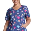 Dickies Clearance Women's Denim Garden Print Scrub Top -Cherokee Shop 1 di dk700 printclearancedng 650