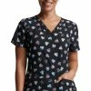 Dickies Clearance Women's Love U Dots Print Scrub Top -Cherokee Shop 1 di dk718 printclearancelvd 650