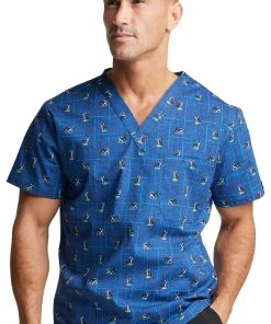 Dickies Clearance Men's Doggone Cool Print Scrub Top