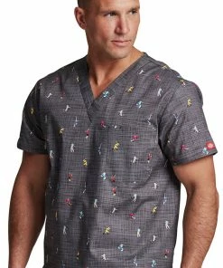 Dickies Clearance Men's Hey There Sport Print Scrub Top