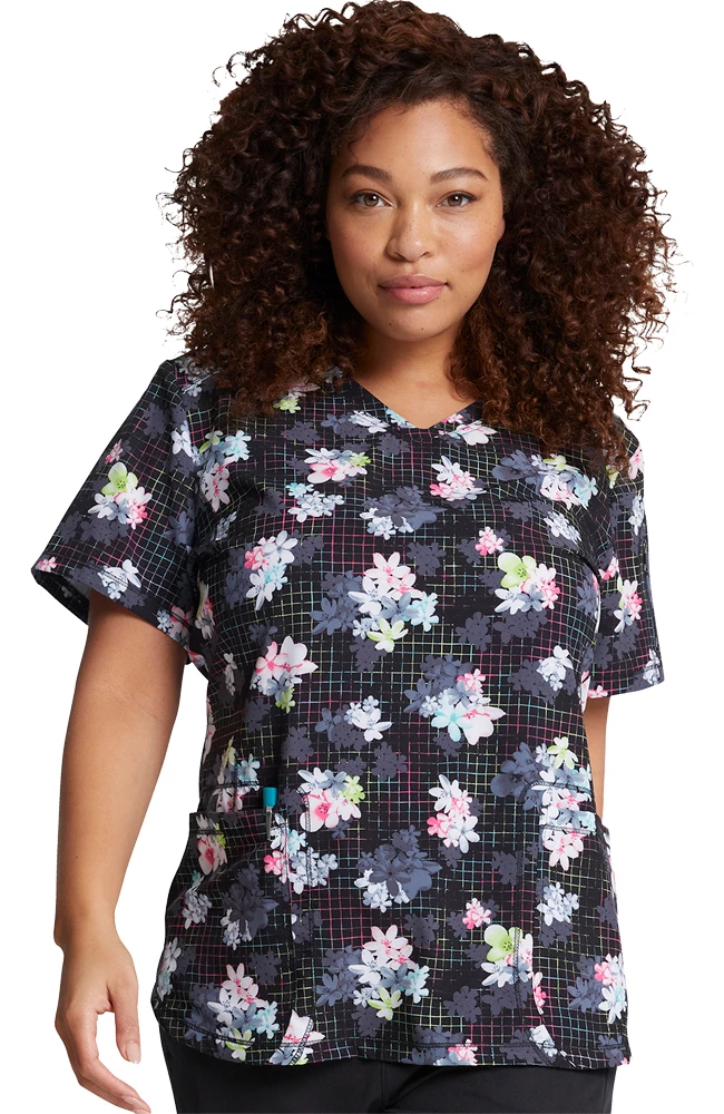 Dickies Clearance Women's Light Bright Blooms Print Scrub Top 3 Dickies Clearance Women's Light Bright Blooms Print Scrub Top