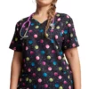 Dickies Women's V-Neck Dot's Poppin' Print Scrub Top -Cherokee Shop 1 di dk731 printdtp 650