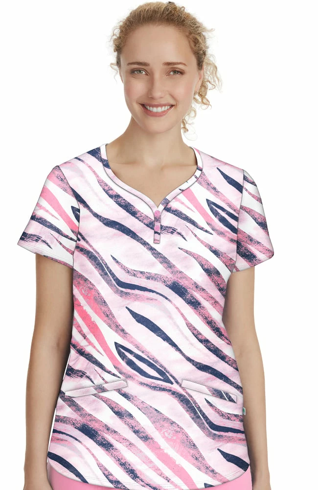 Healing Hands Clearance Women's Isabel Wild Stripes Print Scrub Top 3 Healing Hands Clearance Women's Isabel Wild Stripes Print Scrub Top