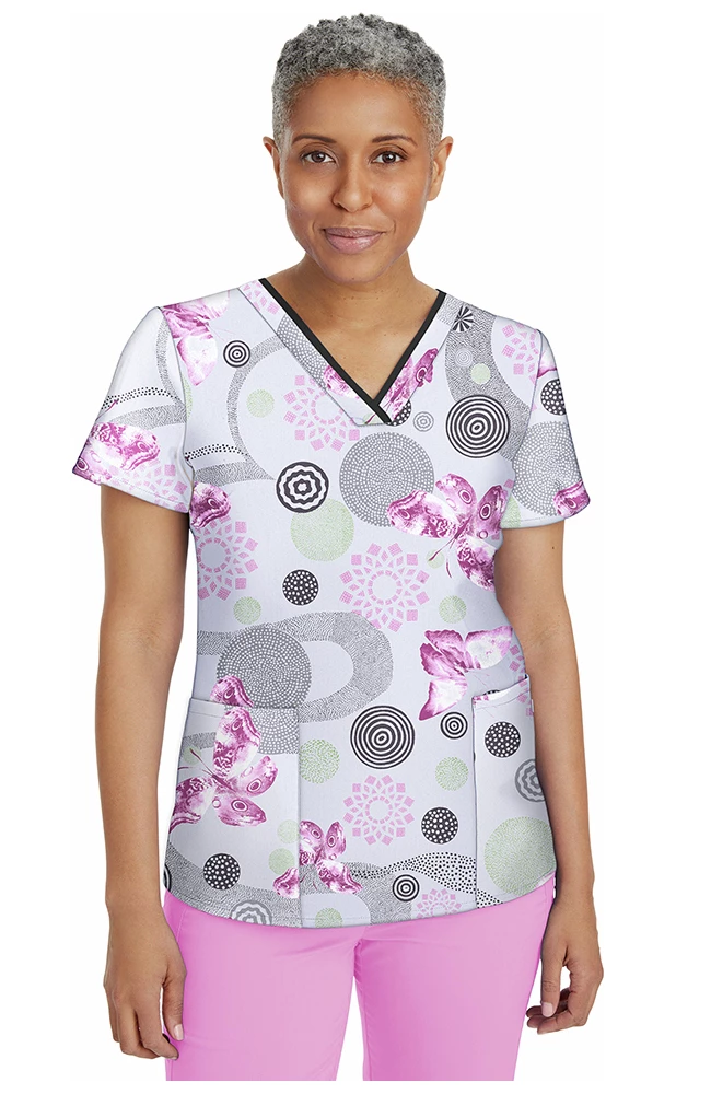 Healing Hands Clearance Women's Amanda Delightful Spirit Print Scrub Top 3 Healing Hands Clearance Women's Amanda Delightful Spirit Print Scrub Top