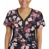 Healing Hands Clearance Women's Jessi Y-Neck Autumn Florals Print Scrub Top -Cherokee Shop 1 hh 2270 printclearanceatf 650