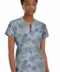 Healing Hands Clearance Women's Ivy Circular Flow Print Scrub Top