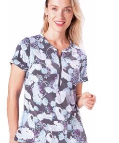 Healing Hands Clearance Women's Jean Bella Paisley Print Scrub Top