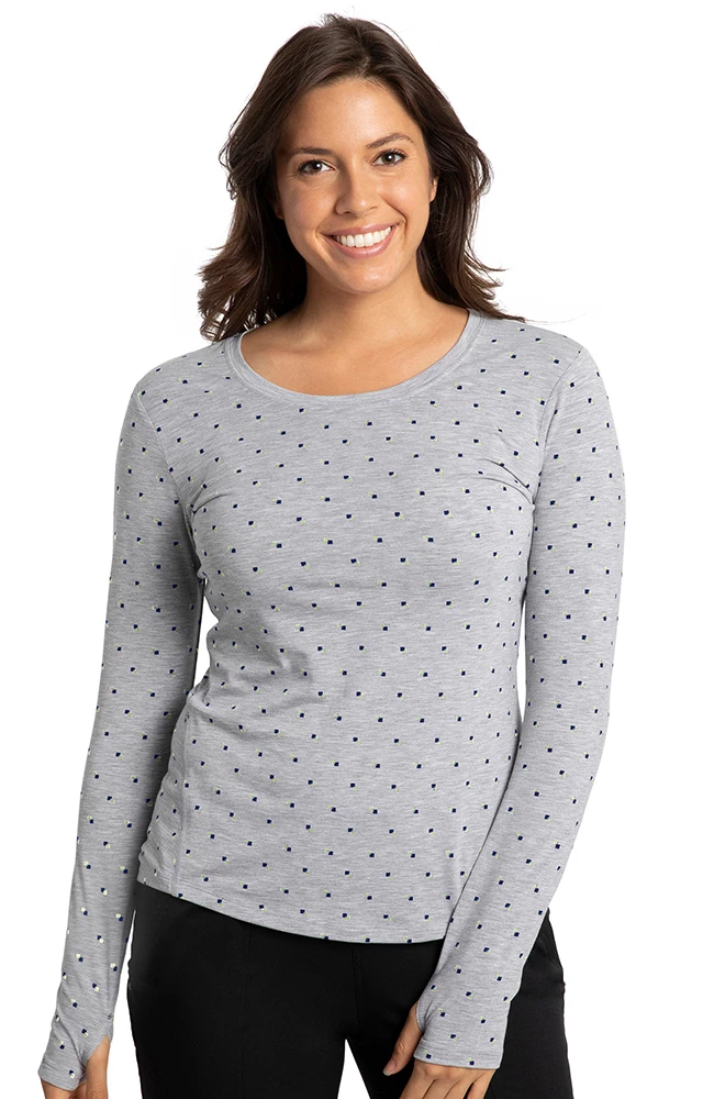 Healing Hands Clearance Women's Mackenzie Navy & Heathered Geo Print Underscrub 3 Healing Hands Clearance Women's Mackenzie Navy & Heathered Geo Print Underscrub