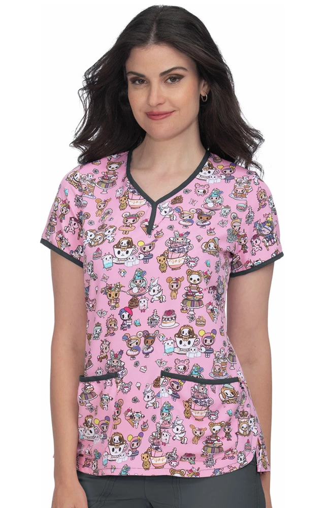 Koi Clearance Women's Eve Kawaii Confections Print Scrub Top 3 Koi Clearance Women's Eve Kawaii Confections Print Scrub Top