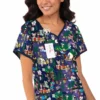 Koi Clearance Women's Eve Summer Camp Print Scrub Top -Cherokee Shop 1 ko 1017tk printclearancesmc 650
