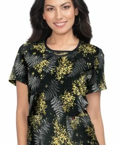 Koi Clearance Women's Lola Baby's Breath Print Scrub Top