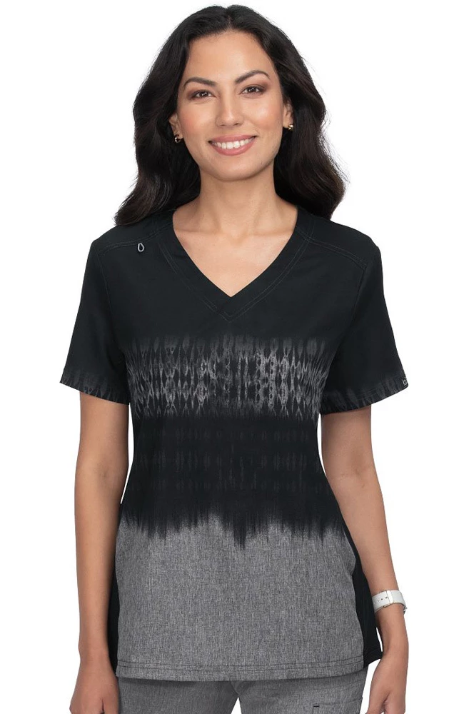 Koi Clearance Women's Cali Tie Dye Heather Ombre Print Scrub Top 3 Koi Clearance Women's Cali Tie Dye Heather Ombre Print Scrub Top