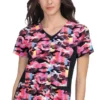 Koi Clearance Women's Nadi V-Neck Colorful Camo Print Scrub Top -Cherokee Shop 1 ko 1057pr printclearanceccm 650