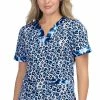 Koi Clearance Women's Elena Tie Dye Leopard Blue Print Scrub Top -Cherokee Shop 1 ko 1070pr printclearancelpb 650