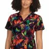 Clearance Planet Koi Women's Aria Falling Leaves Print Scrub Top -Cherokee Shop 1 ko 1075pr printclearancefvs 650