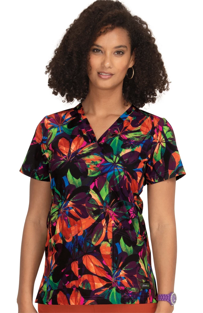 Clearance Planet Koi Women's Aria Falling Leaves Print Scrub Top 3 Clearance Planet Koi Women's Aria Falling Leaves Print Scrub Top