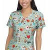 Koi Clearance Women's Leslie Chicks With Glasses Print Scrub Top -Cherokee Shop 1 ko 384pr printclearancecwg 650