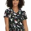 Koi Clearance Women's Leslie Fancy Party Print Scrub Top -Cherokee Shop 1 ko 384pr printclearancefpy 650