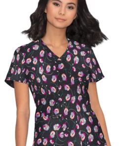 Koi Clearance Women's Leslie Poppies Print Scrub Top