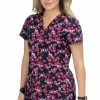 Koi Clearance Women's Bell Berry Burst Print Scrub Top -Cherokee Shop 1 ko b120pr printclearancebyb 650