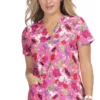Koi Clearance Women's Bell Floral Garden Puppy Print Scrub Top -Cherokee Shop 1 ko b120pr printclearancefgp 650