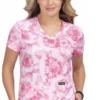Koi Clearance Women's Leslie Dreamscape Pink Print Scrub Top -Cherokee Shop 1 ko d384pr printclearancedsp 650