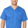 Landau Clearance Stretch Men's By V-Neck Solid Scrub Top -Cherokee Shop 1 ln 4098 clearance 650