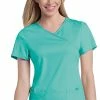 Urbane Clearance Women's Sophie Crossover Solid Scrub Top -Cherokee Shop 1 ln 9577 clearance 650