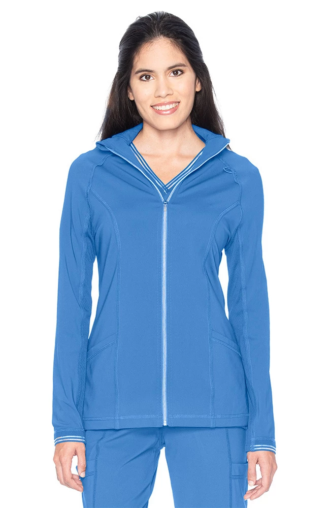 Urbane Women's Contrast Trim Solid Scrub Jacket 3 Urbane Women's Contrast Trim Solid Scrub Jacket