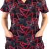 Maevn Uniforms Women's Abstract Wavy Print Scrub Top -Cherokee Shop 1 mv 1767 printawv 650