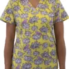 Maevn Uniforms Clearance Women's Curved V-Neck Birds In Bloom Print Top -Cherokee Shop 1 mv 1767 printclearancebib 650